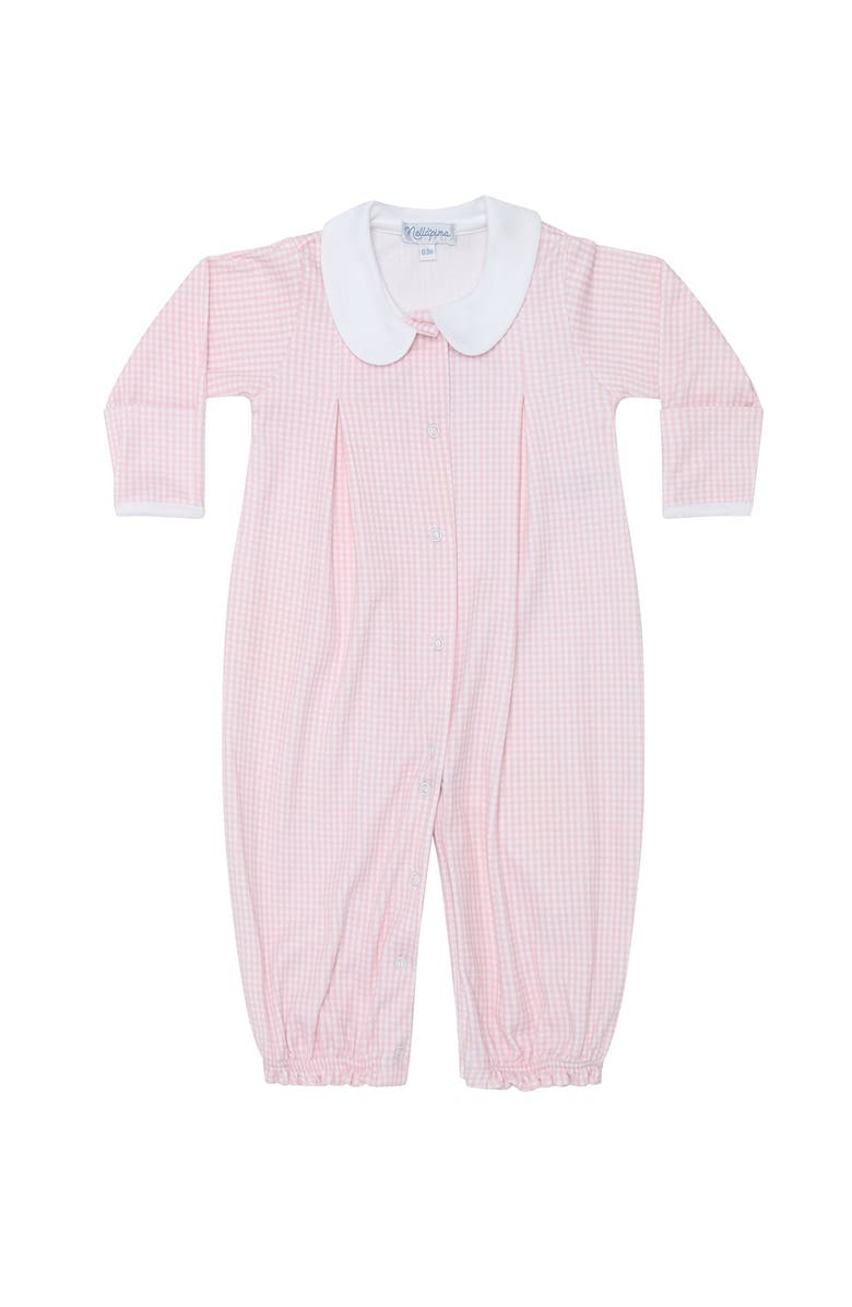 Nellapima Pink Gingham Converter Gown - Baby, Alternate, color, Pink