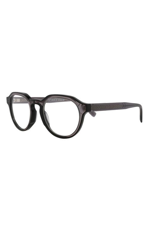 Maui Jim Core 49mm Round Optical Glasses In Grey Grey Transparent