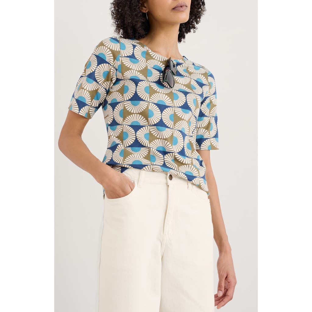 Seasalt Cornwall Poisson Print Organic Coton T-shirt In Multi