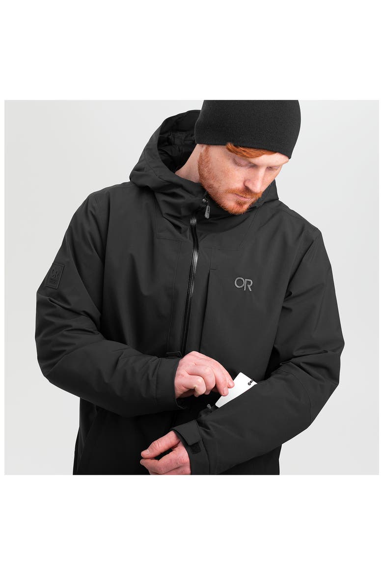 Snowcrew Waterproof Hooded Ski Jacket, Alternate, color, BLACK