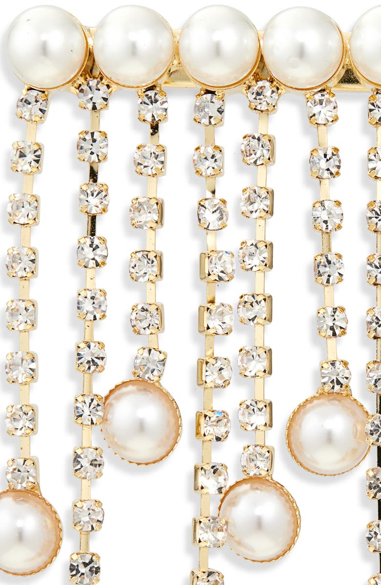 Tasha Faux Pearl & Crystal Bobby Pin, Alternate, color, Gold/ Ivory