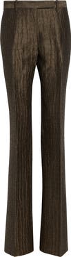 TOM FORD Crocodile Jacquard Linen & Silk Blend Straight Leg Pants