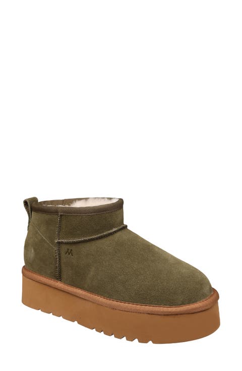 Suede Faux Fur Lined Boot (Women)