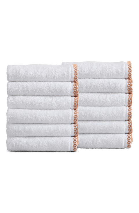 Border Stitch 12-Pack Cotton Hand Towels