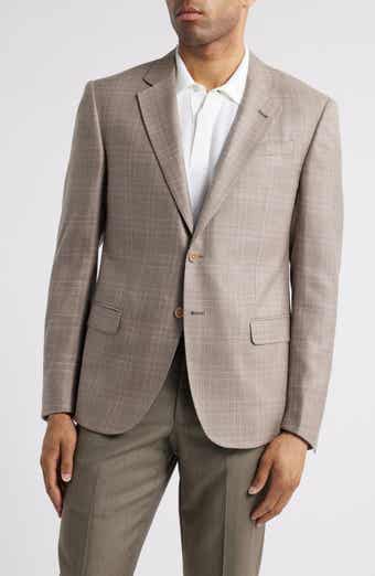Emporio Armani Windowpane Check Wool & Silk Blend Sport Coat