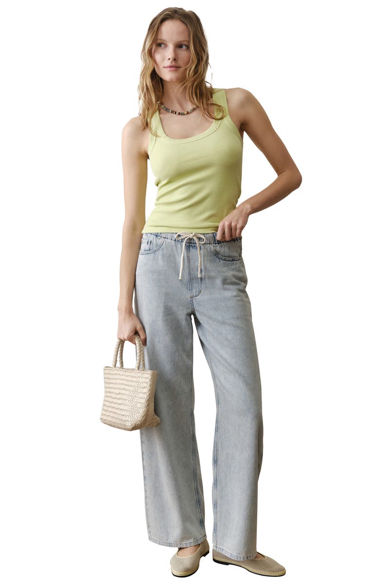 Marine Layer Lexi Scoop Neck Rib Tank, Alternate, color, Faded Lime