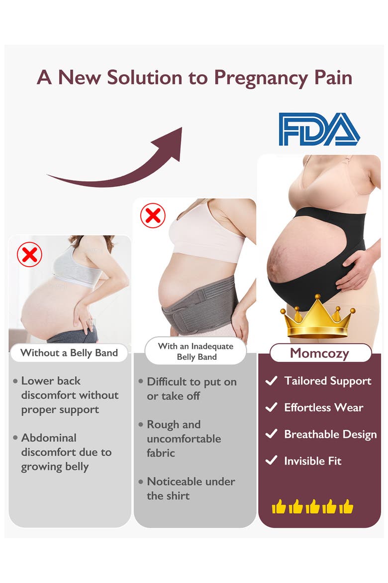 Ergonest Maternity Belly Band, Alternate, color, BLACK