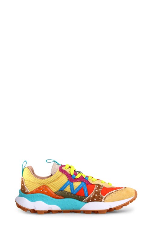 Flower Mountain Lenzan Trail Sneaker In Yellow/pink Multi