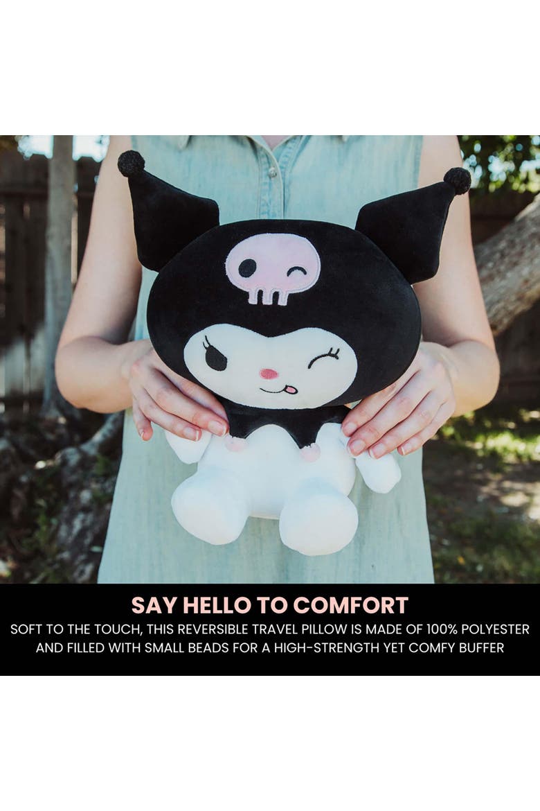 Sanrio Kuromi Reversible Neck Roll Pillow and Plush Toy, Alternate, color, Black