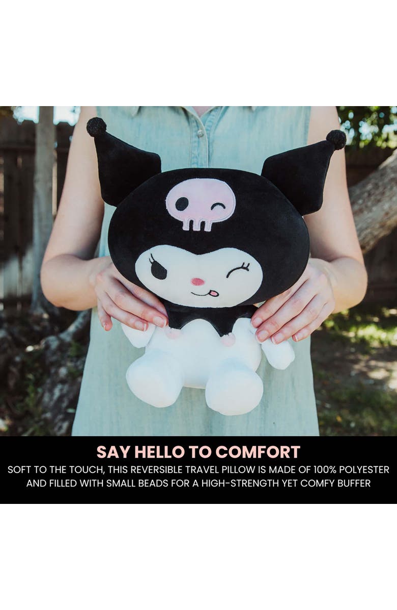 Toynk Sanrio Kuromi Reversible Neck Roll Pillow and Plush Toy, Alternate, color, Black