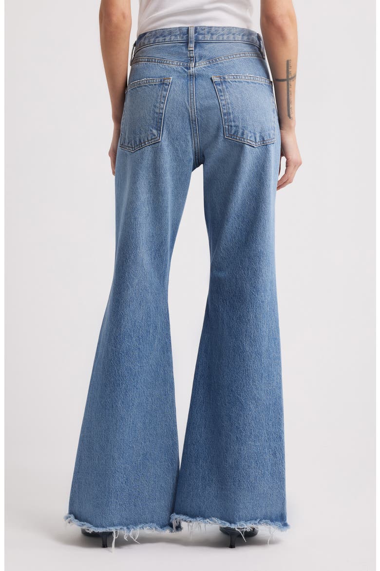 The Lax Frayed High Waist Flare Jeans, Alternate, color, ALDERTON RAW FRAY