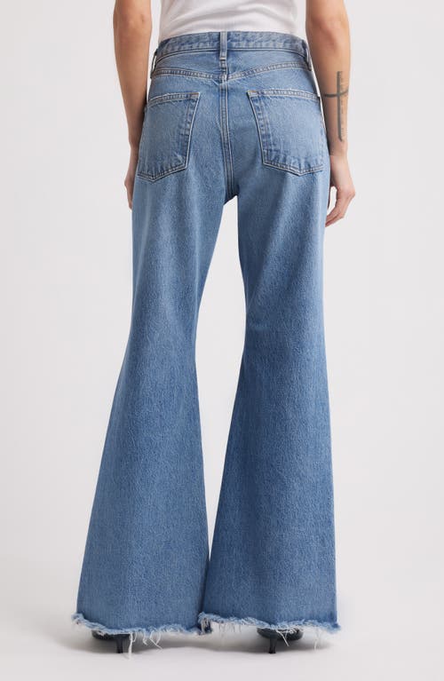 Frame The Lax Frayed High Waist Flare Jeans In Alderton Raw Fray