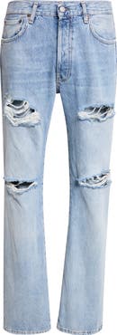 Acne Studios 1996M Regular Fit Ripped Straight Leg Jeans