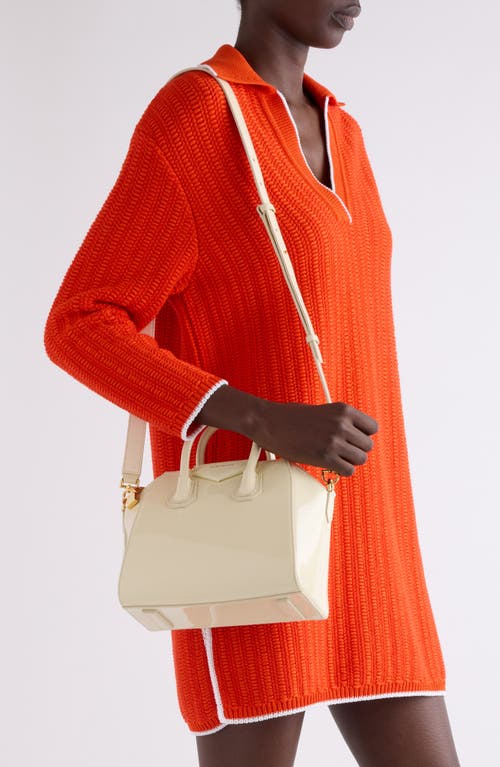 Givenchy Mini Antigona Patent Leather Satchel In 156-cream