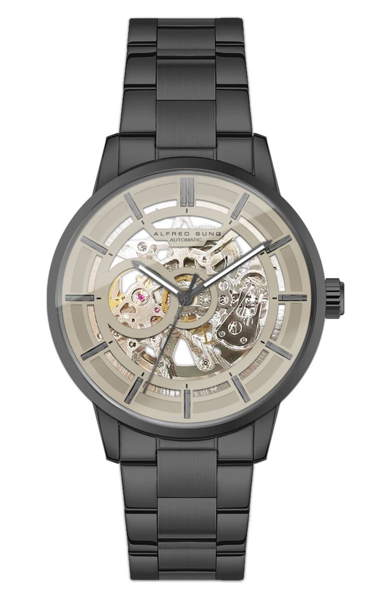 Alfred Sung Automatic III Stainless Steel Bracelet Watch, 43mm, Main, color, 