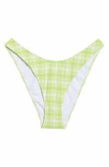 Rae Plaid High Cut Bikini Bottoms
