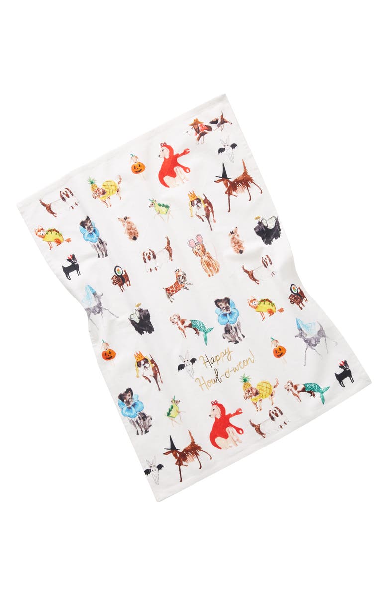 Anthropologie Home Anthropologie x Pauline de Roussy de Sales Happy Howl-o-ween Dishtowel, Alternate, color, 