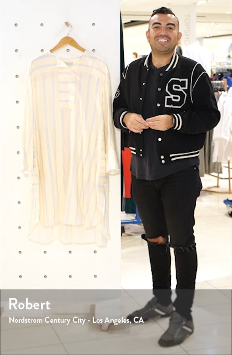 Granada Stripe Long Sleeve Ramie Dress, sales video thumbnail