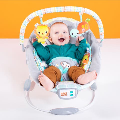 Whimsical Wild Comfy Bouncer Seat with Soothing Vibration and Melodies