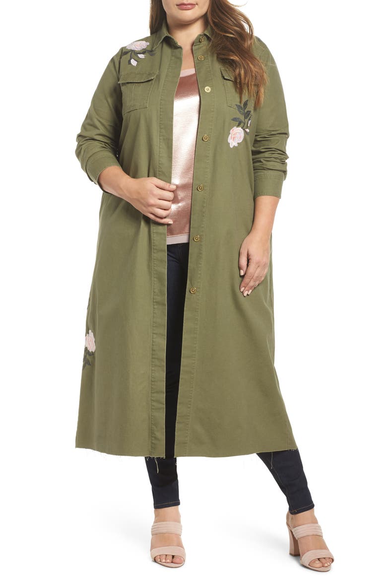Embroidered Army Duster, Main, color, ARMY