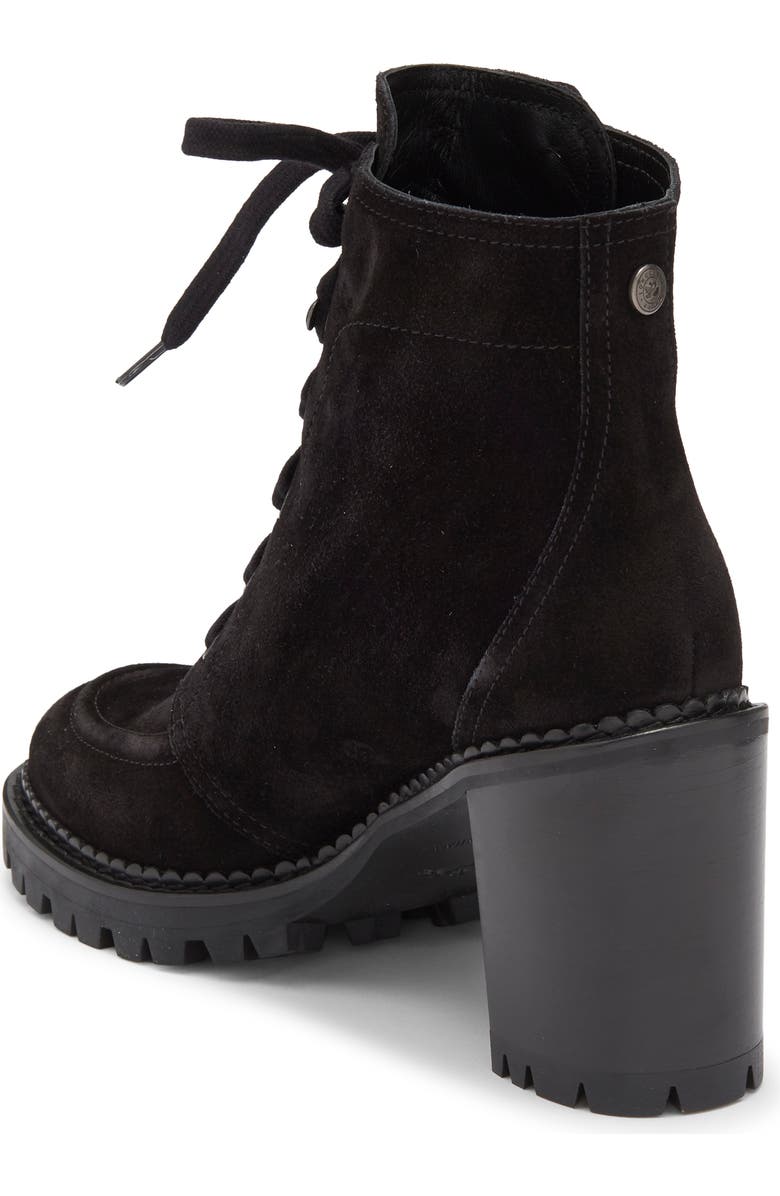 Longchamp Block Heel Lace Up Bootie, Alternate, color, Black