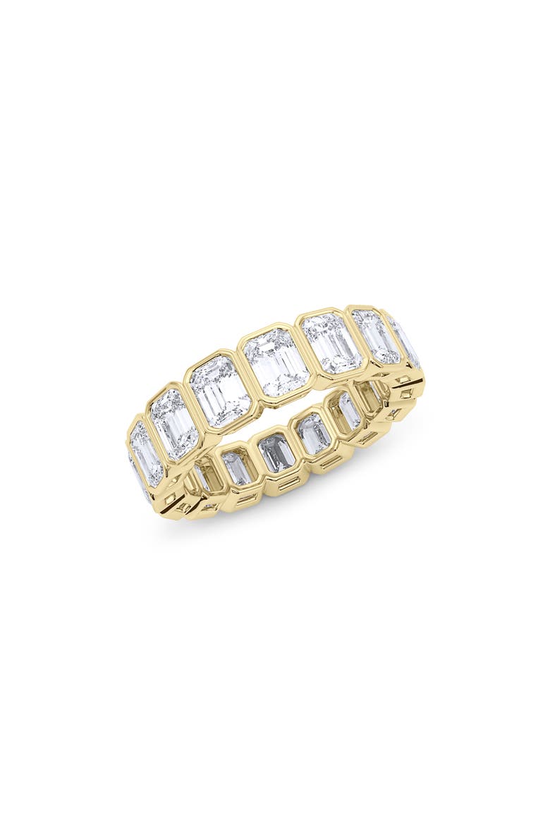 Emerald Bezel Lab Created Diamond Eternity Ring, Main, color, 2.73 CTW YELLOW GOLD