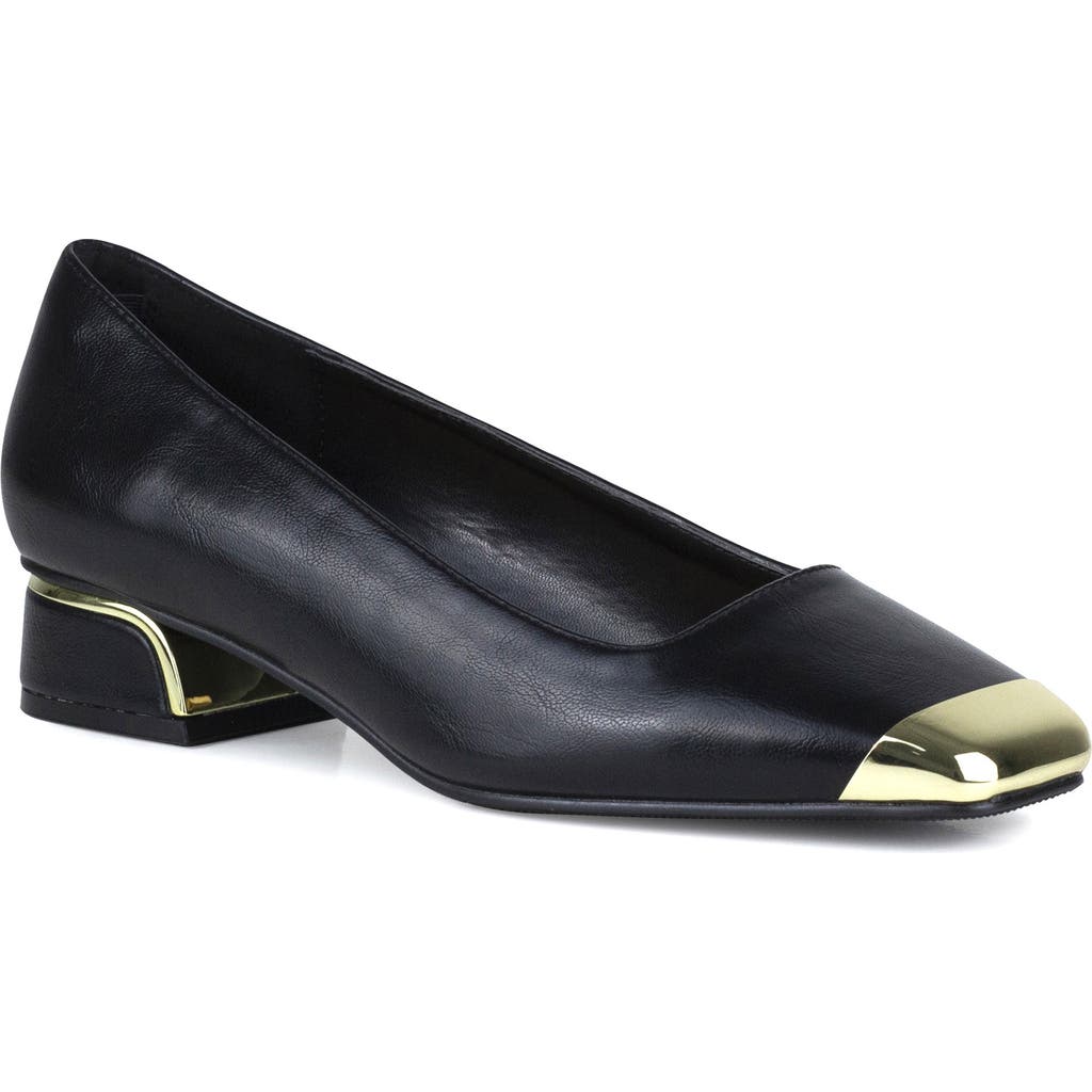Ninety Union Eagle Tipped Square Toe Pump In Black