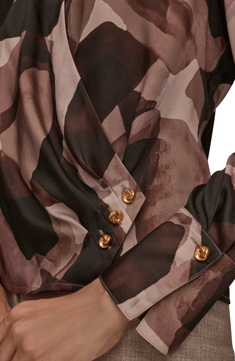 Donna Karan New York Satin Wrap Top, Alternate, color, Nolita