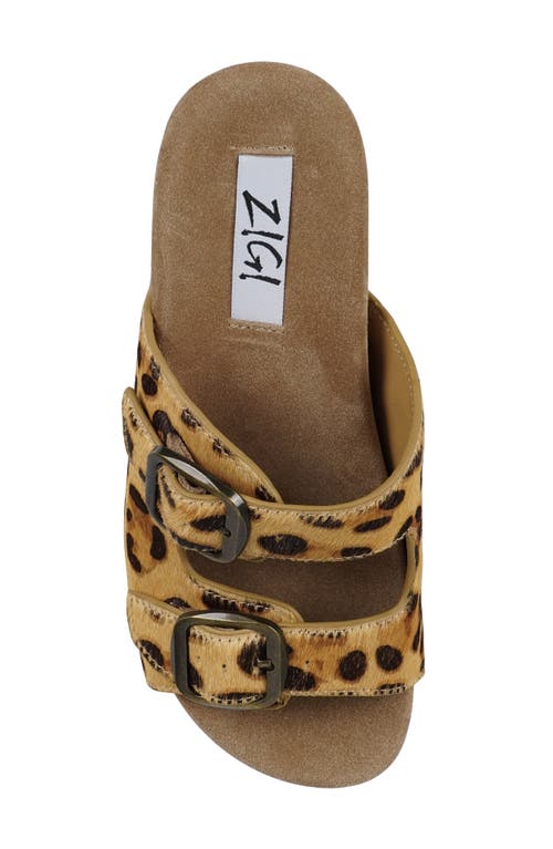 Zigi Genuine Calf Hair Platform Wedge Sandal In Multi