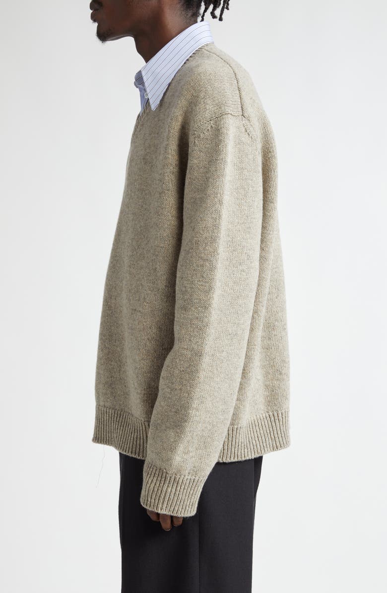 Maison Margiela Oversize V-Neck Wool Sweater, Alternate, color,