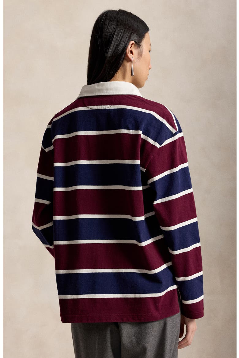 Stripe Rugby Shirt, Alternate, color, RED
