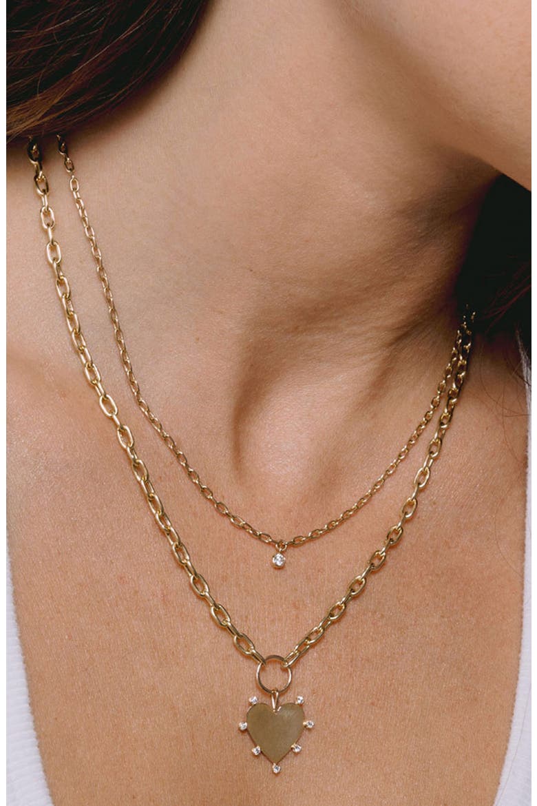 Diamond Heart Pendant Necklace, Alternate, color, YELLOW GOLD