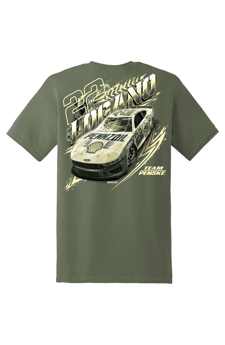 TEAM PENSKE Men's Team Penske Green Joey Logano Military Car T-Shirt, Alternate, color, Green