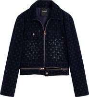 Desigual Flocked Denim Trucker Jacket