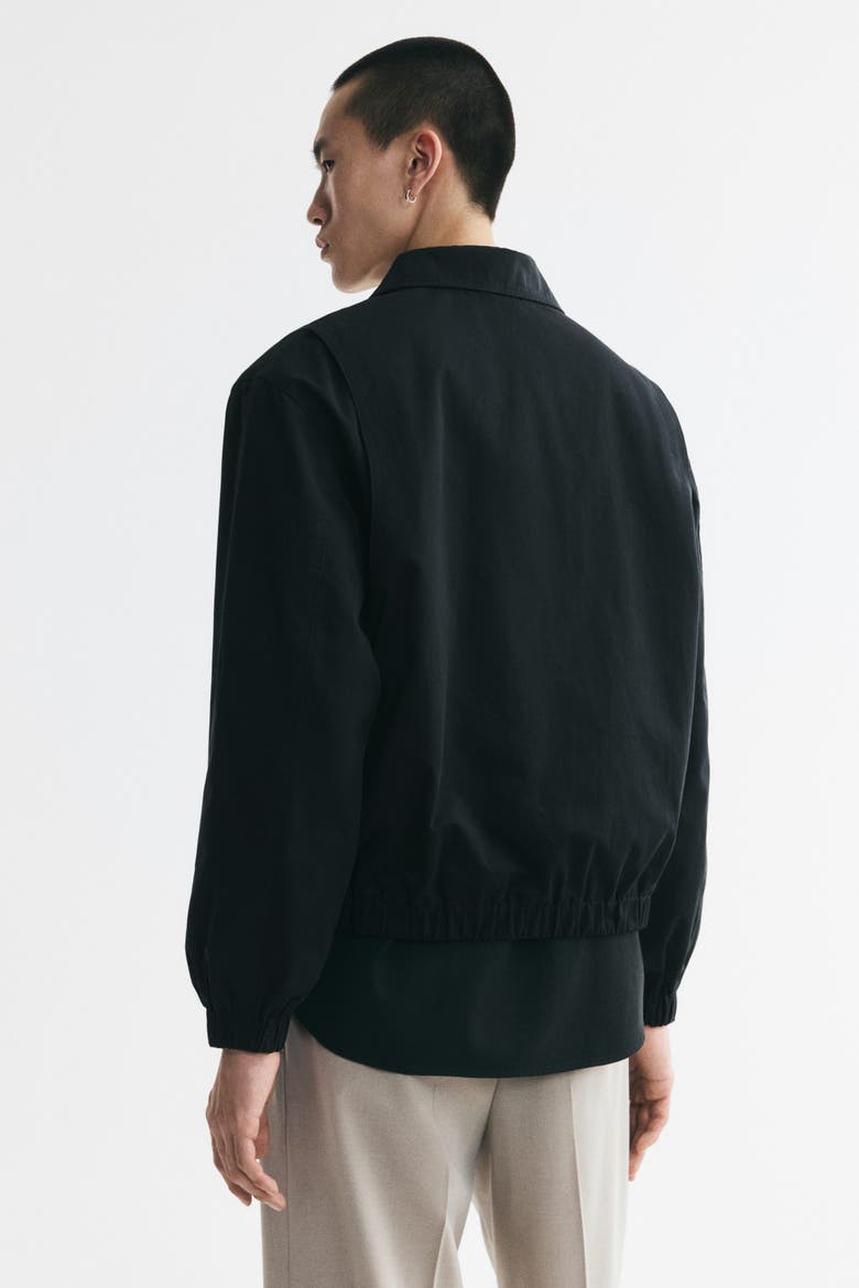 Cotton Jacket With Collar, Alternate, color, Black