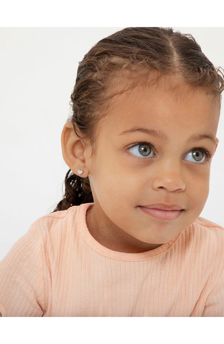 In Season Jewelry Puffed Polished Heart Earrings, Alternate, color, Silver