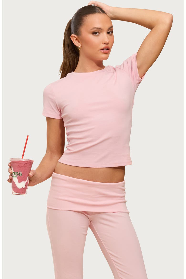 Emelia Fitted Stretch Cotton T-Shirt, Alternate, color, PINK