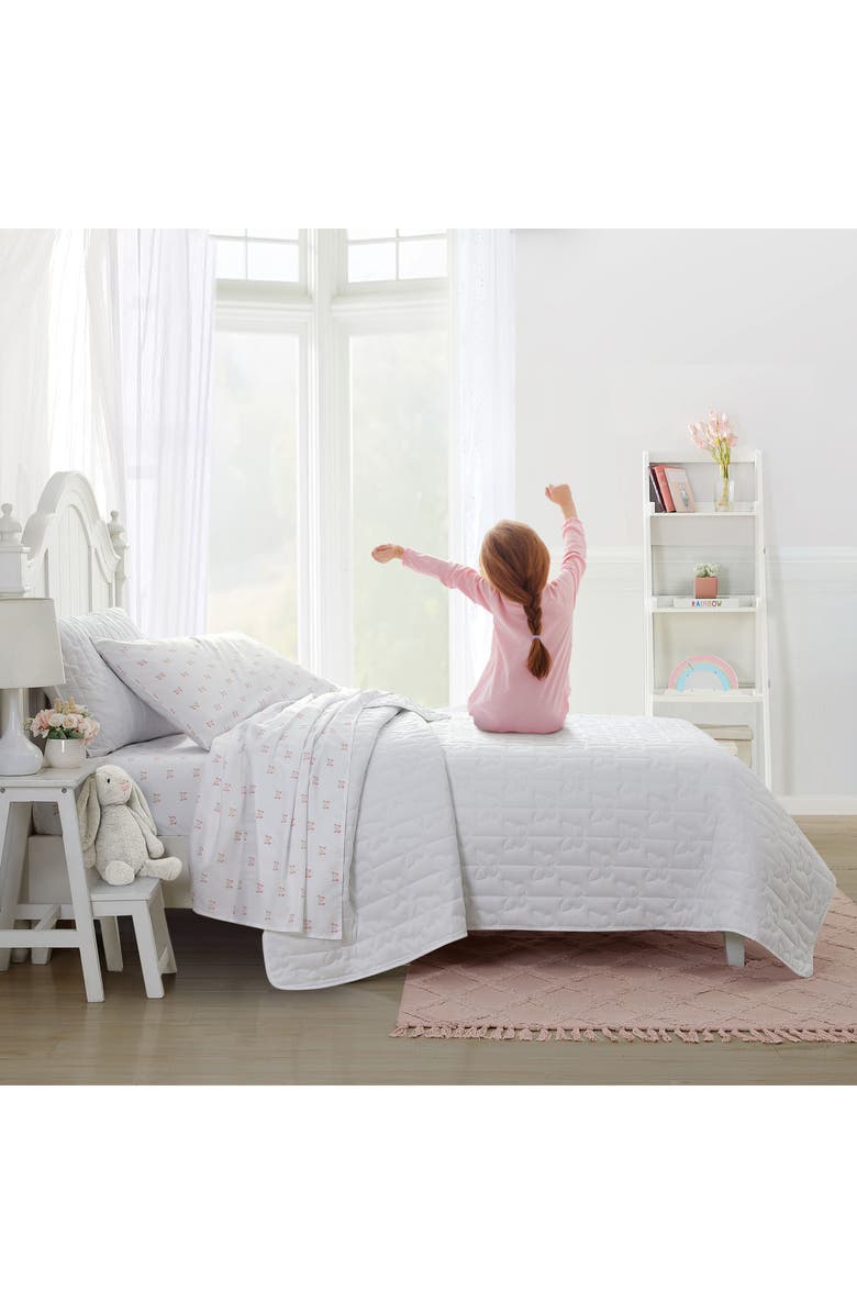 Laura Ashley Flutterfly Friends Butterfly Print Sheet Set, Alternate, color, Pastel Pink