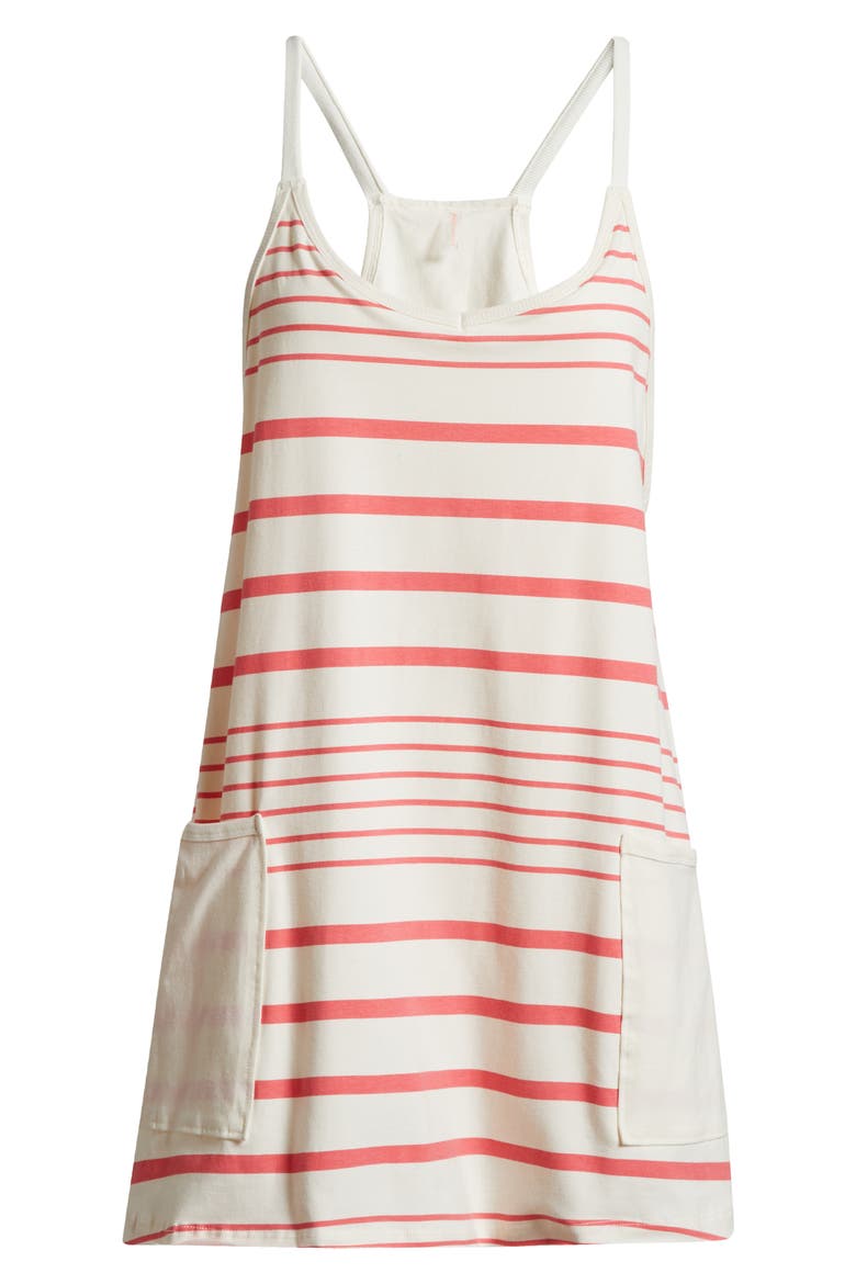 FP Movement Hot Shot Print Stretch Cotton Tank Minidress, Alternate, color, SPRING STRIPE IVORY