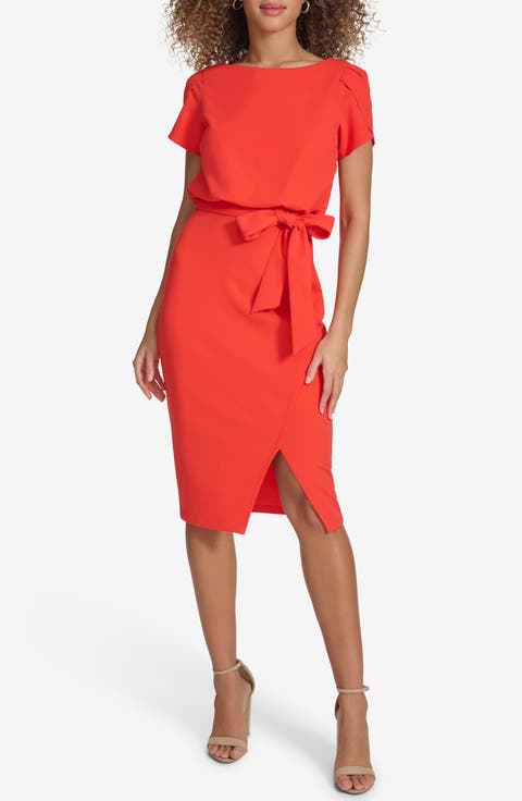 Plyr Tie Waist Midi Dress