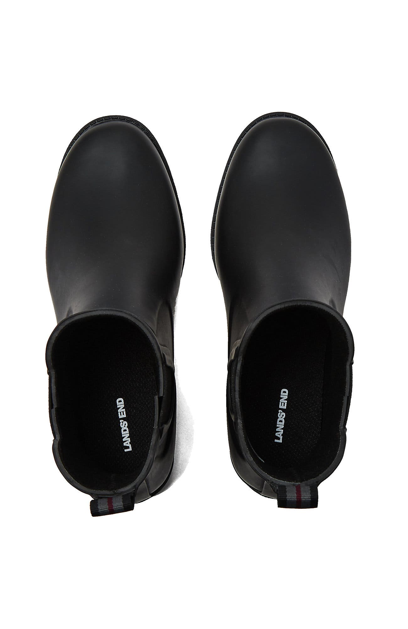 Lands' End Rubber Chelsea Rain Boots, Alternate, color, Black