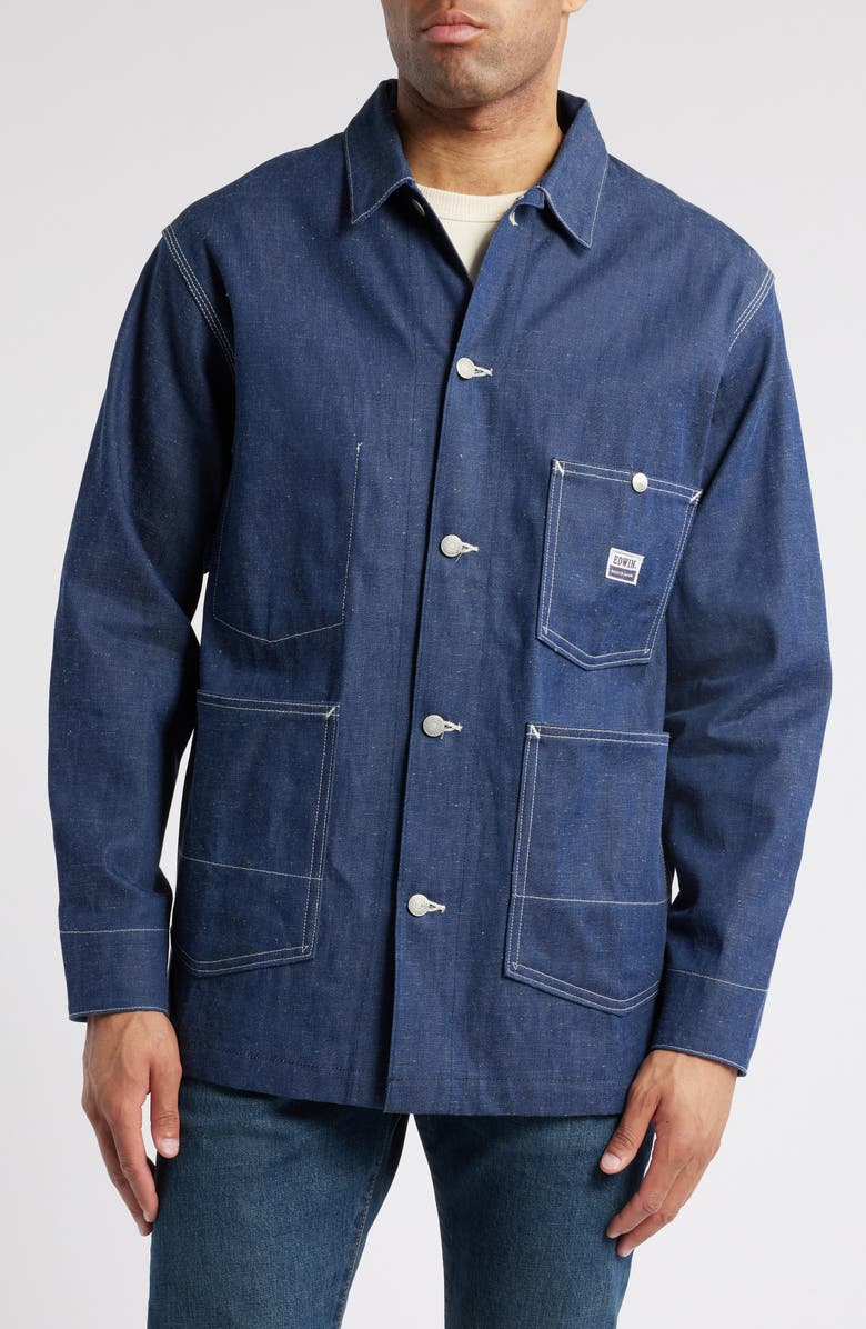 EDWIN Denim Chore Jacket, Alternate, color, Indigo