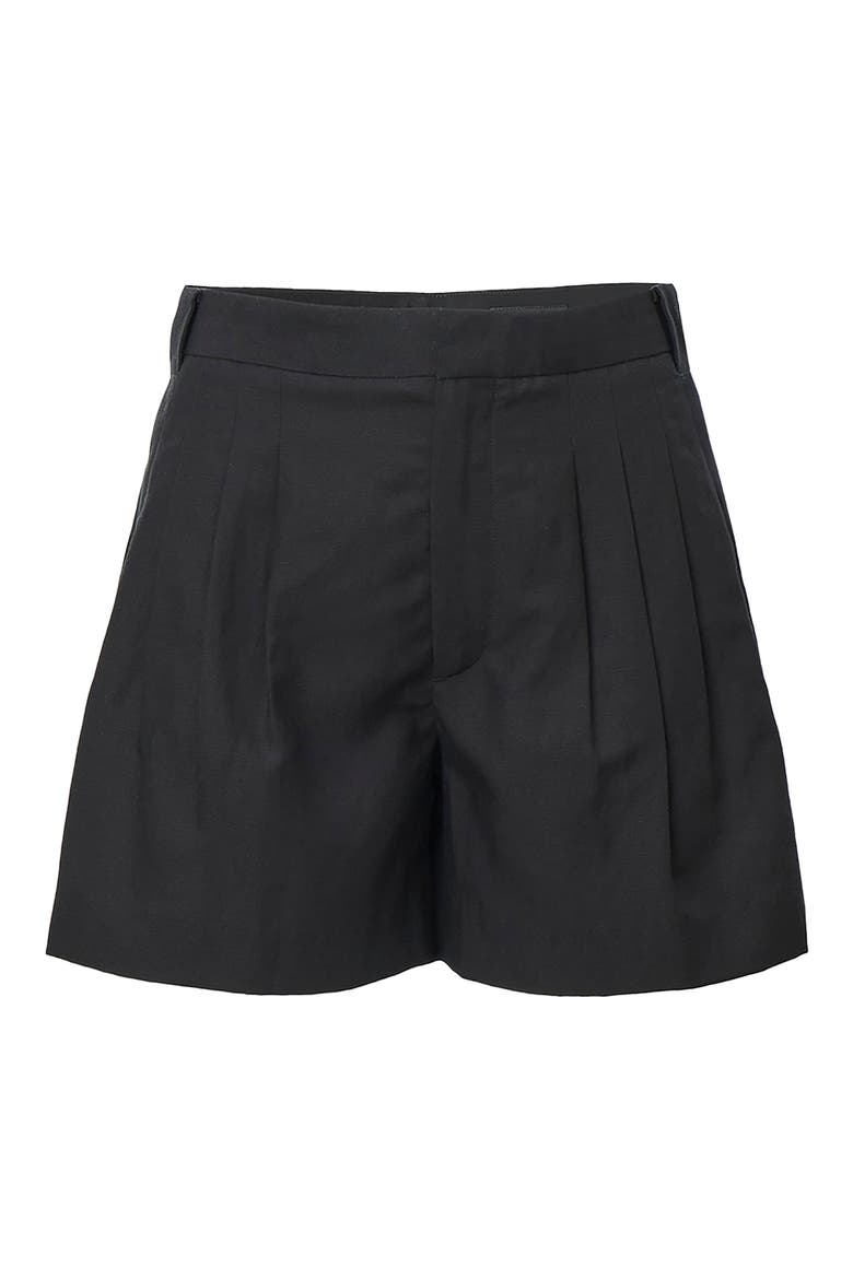 Chappell Pleated Shorts, Alternate, color, BLACK