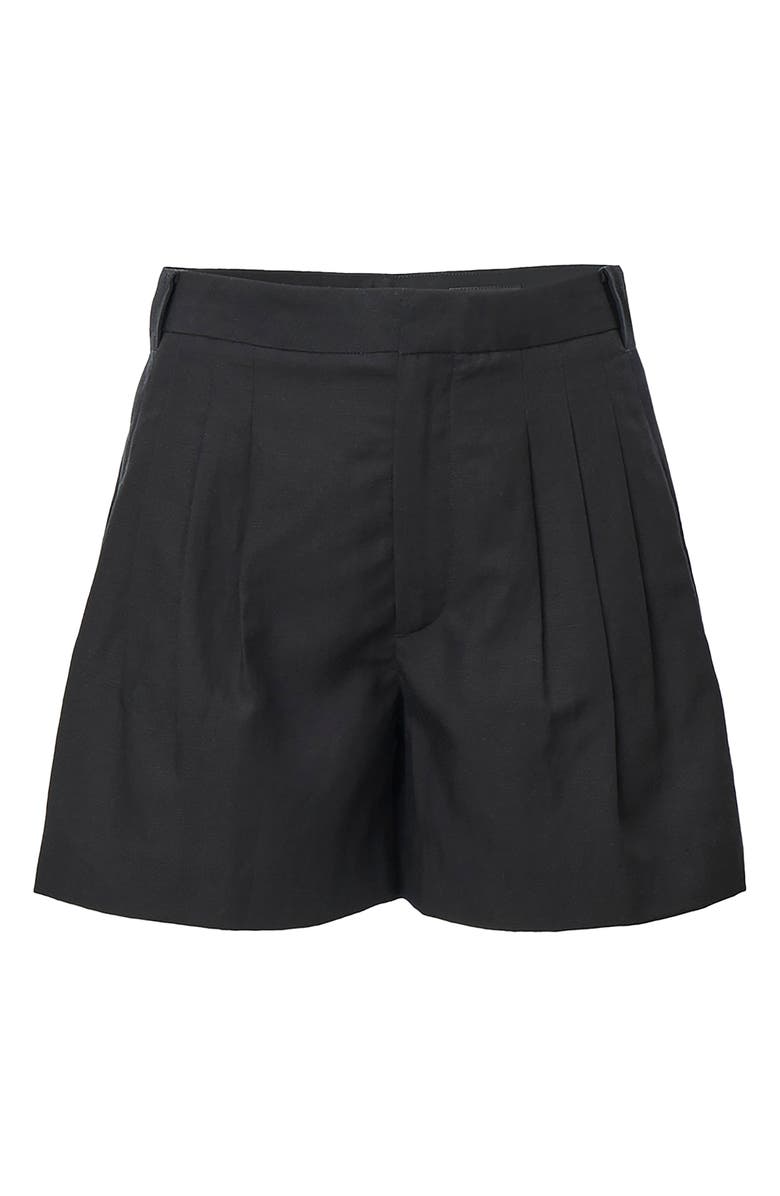 rag & bone Chappell Pleated Shorts, Alternate, color, Black