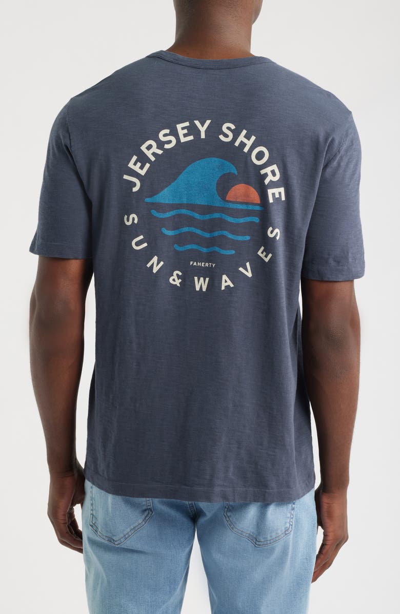 Faherty Jersey Short Sunwashed Pocket T-Shirt, Alternate, color, Dune Navy