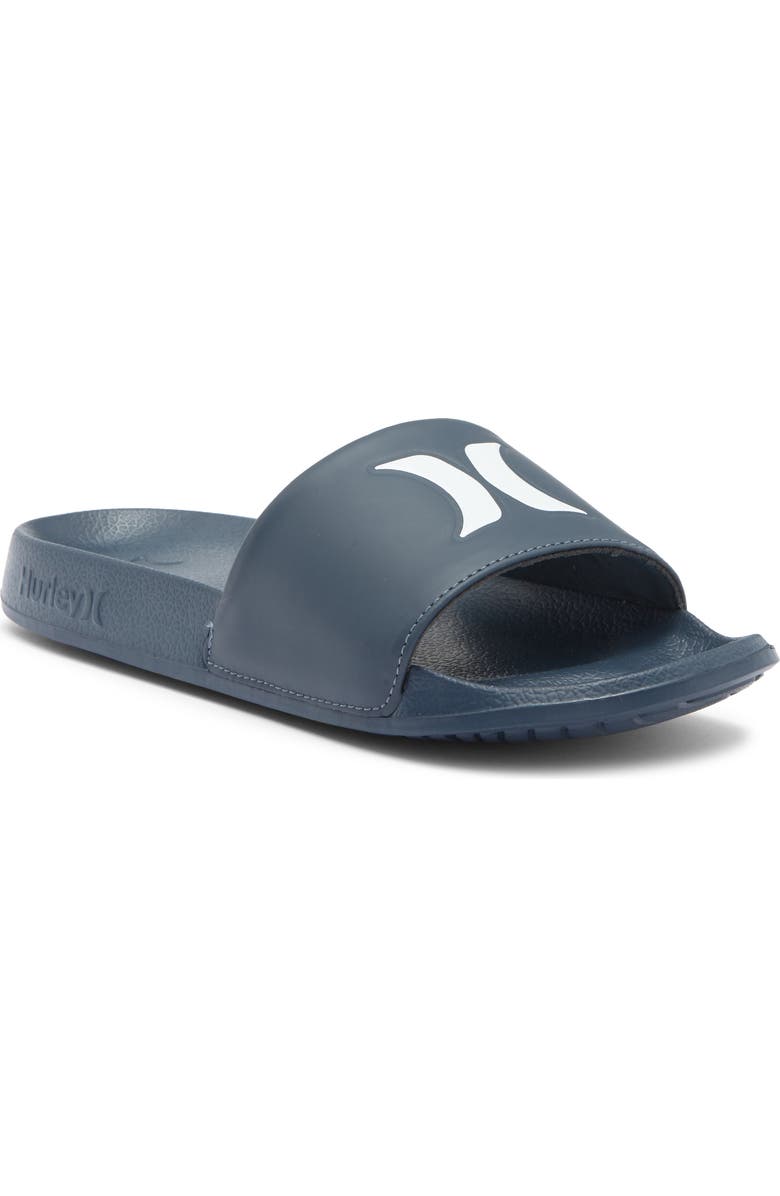 Hurley Logo Slide Sandal, Main, color, Navy