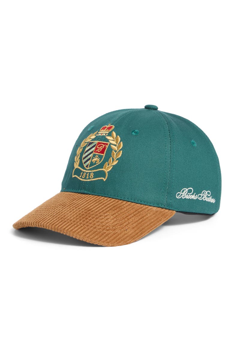 Crest Embroidered Adjustable Baseball Cap, Main, color, TREKKING GREEN