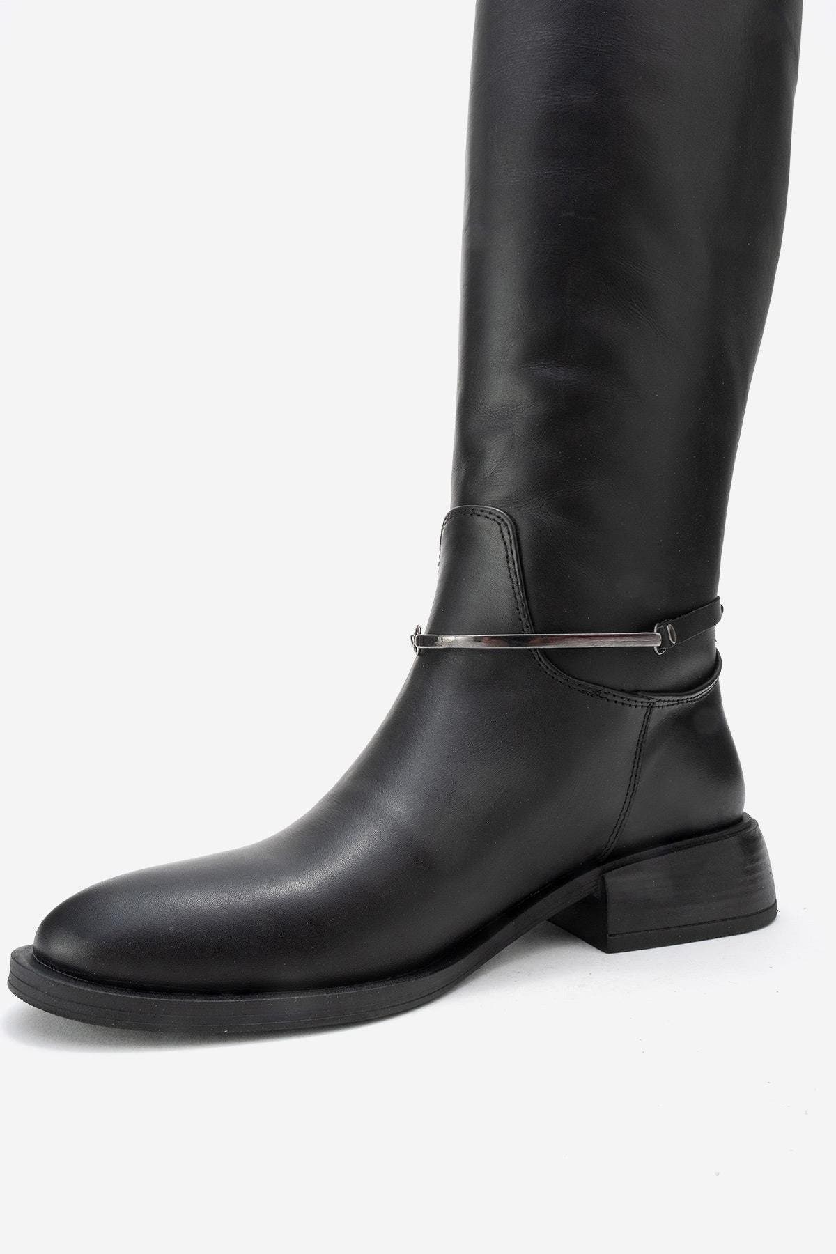 Forever & Always Shoes Ansel Leather Riding Boot, Alternate, color, Black