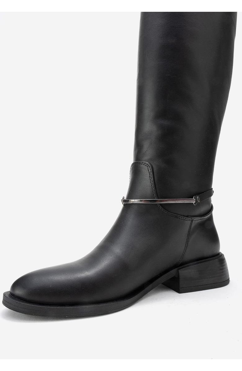 Forever & Always Shoes Ansel Leather Riding Boot, Alternate, color, Black