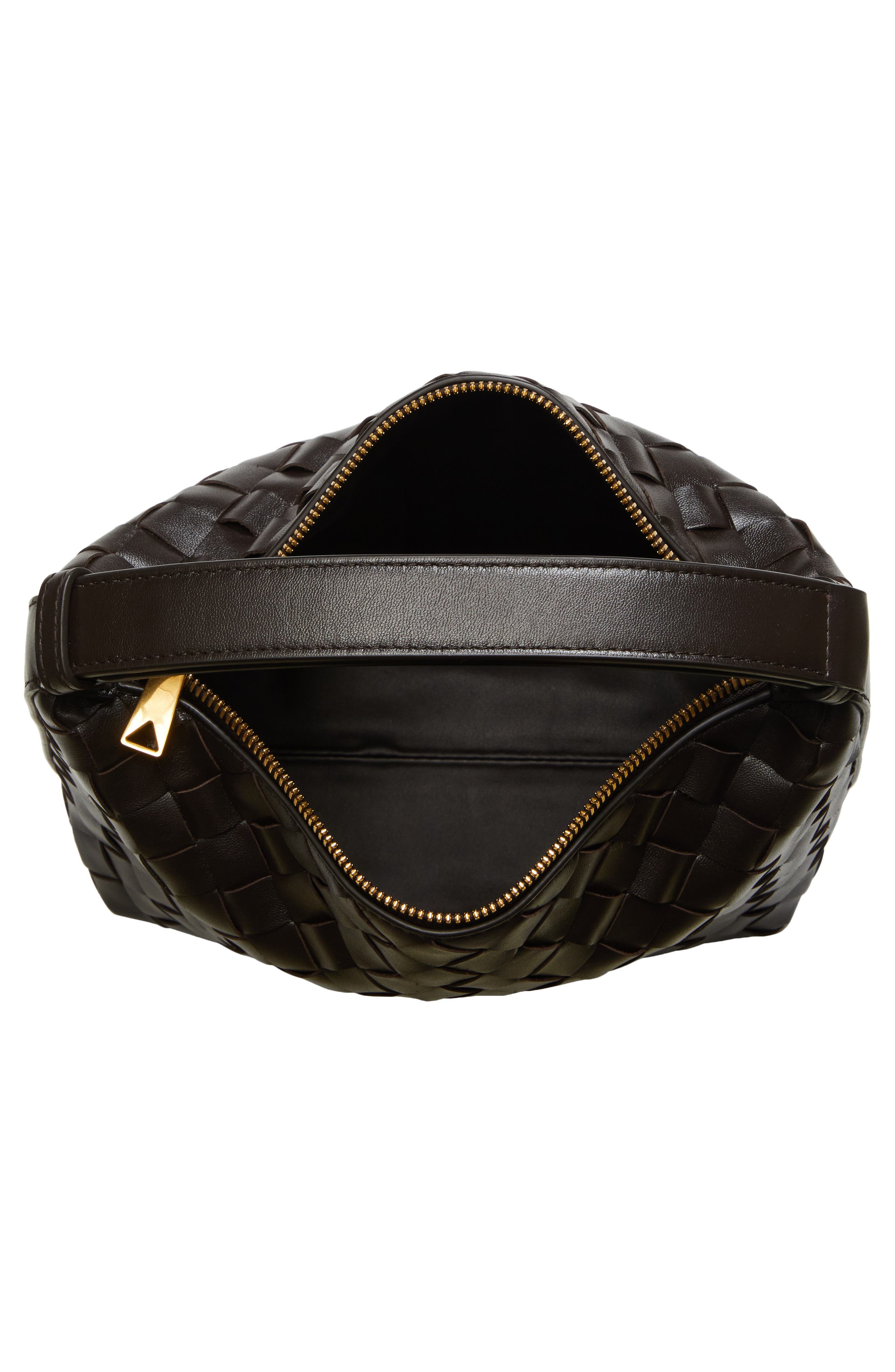 Mini Wallace Intrecciato Leather Shoulder Bag, Alternate, color, FONDANT/ GOLD